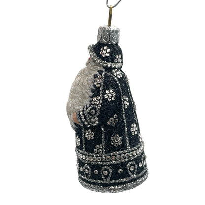 Patricia Breen Miniature Sublime Santa Claus Black Christmas Tree Ornament