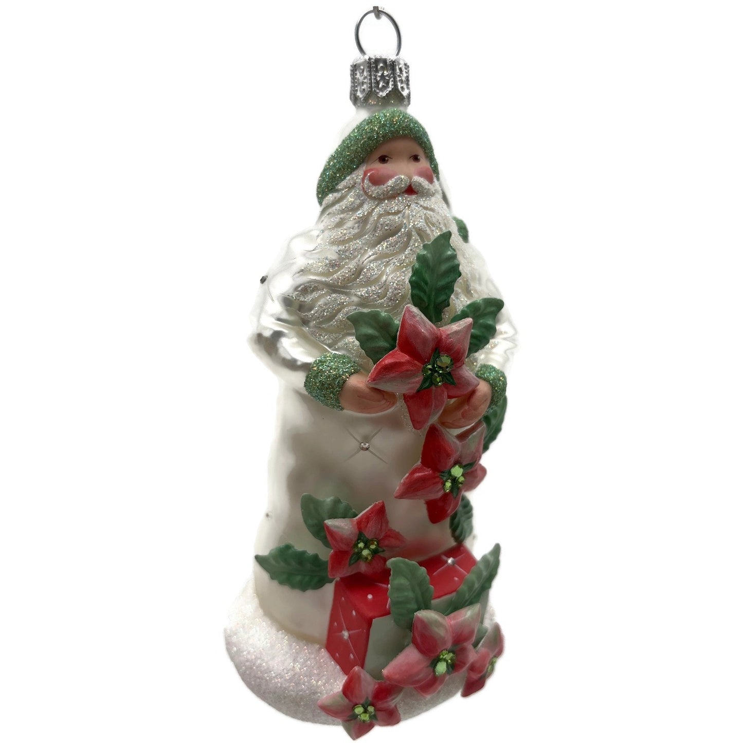 Patricia Breen Se Delecter Poinsettia Santa Claus Snowflakes Christmas Ornament