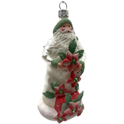 Patricia Breen Se Delecter Poinsettia Santa Claus Snowflakes Christmas Ornament