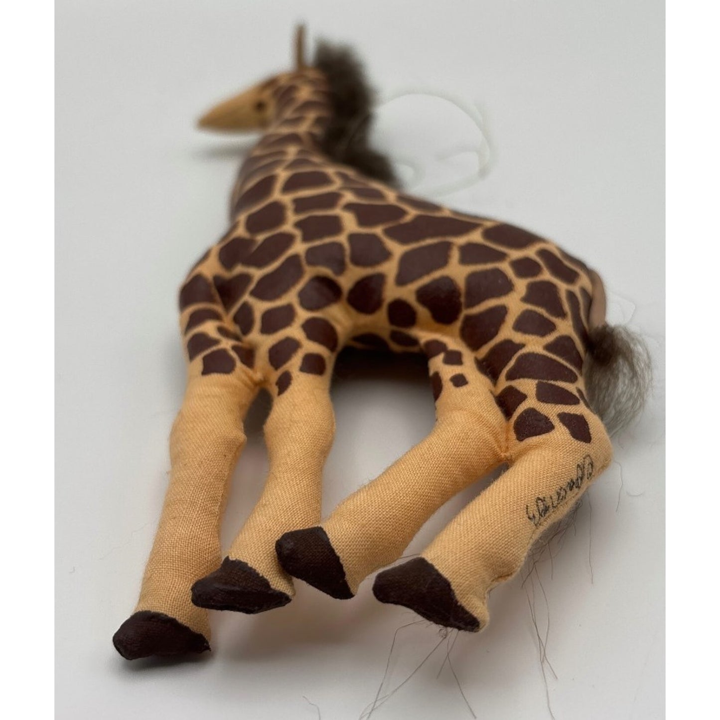 Gladys Boalt Giraffe Zoo Animal Handmade Fabric Signed Christmas Tree Ornament