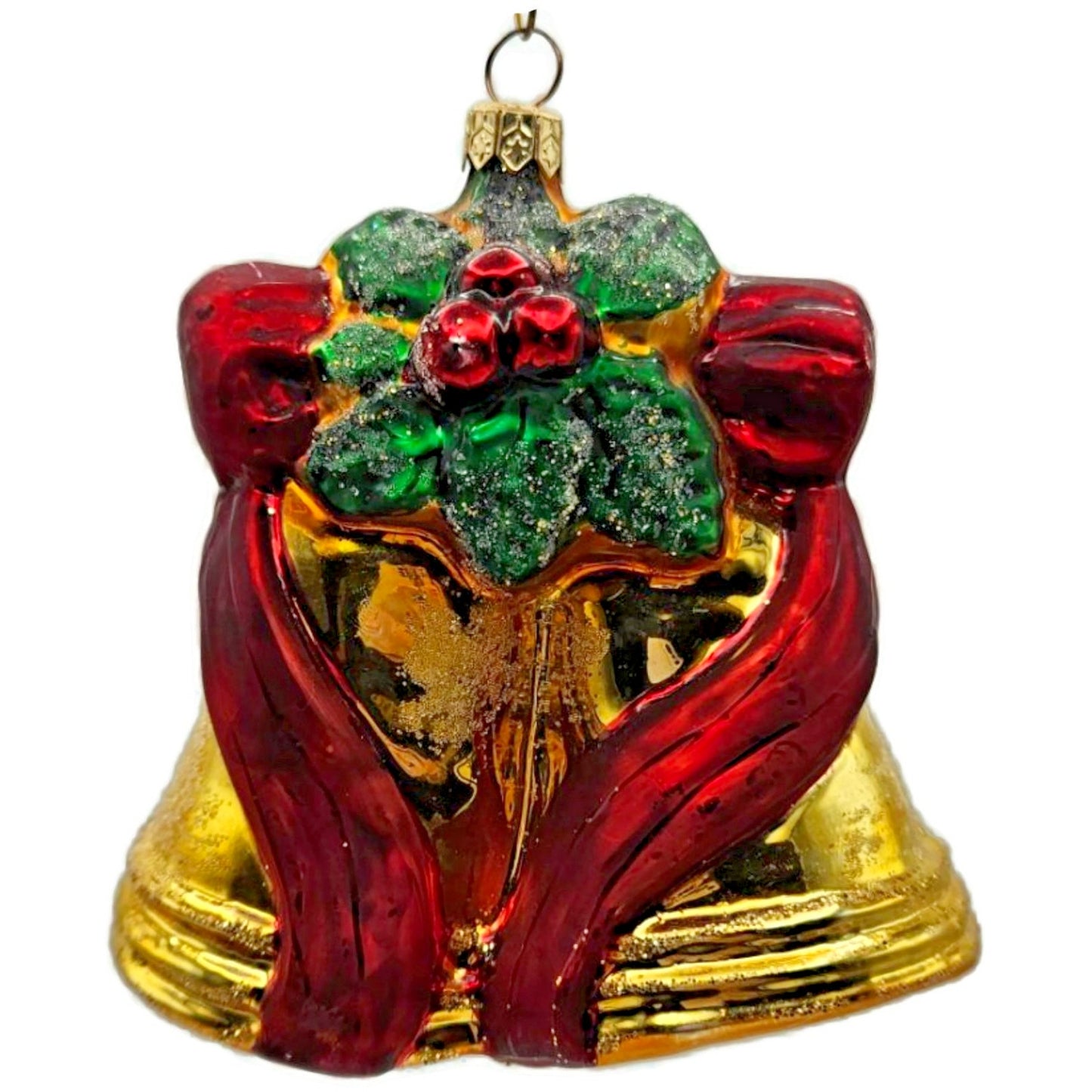 Christopher Radko Noel's Bells Gold Red Christmas Tree Ornament 97-208-0