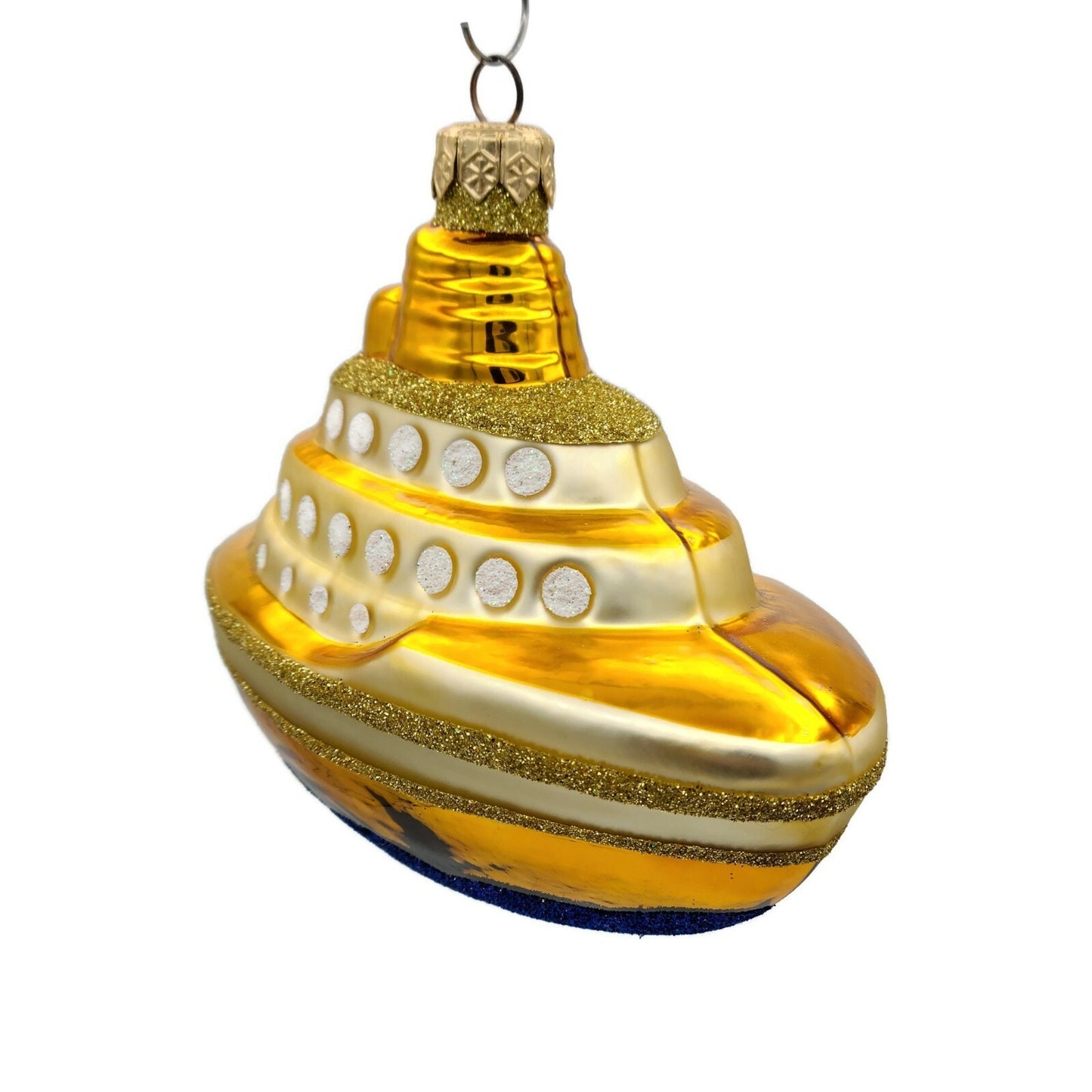 Patricia Breen HMS PB Gold Glittered Upper Deck Ship Boat Christmas Ornament