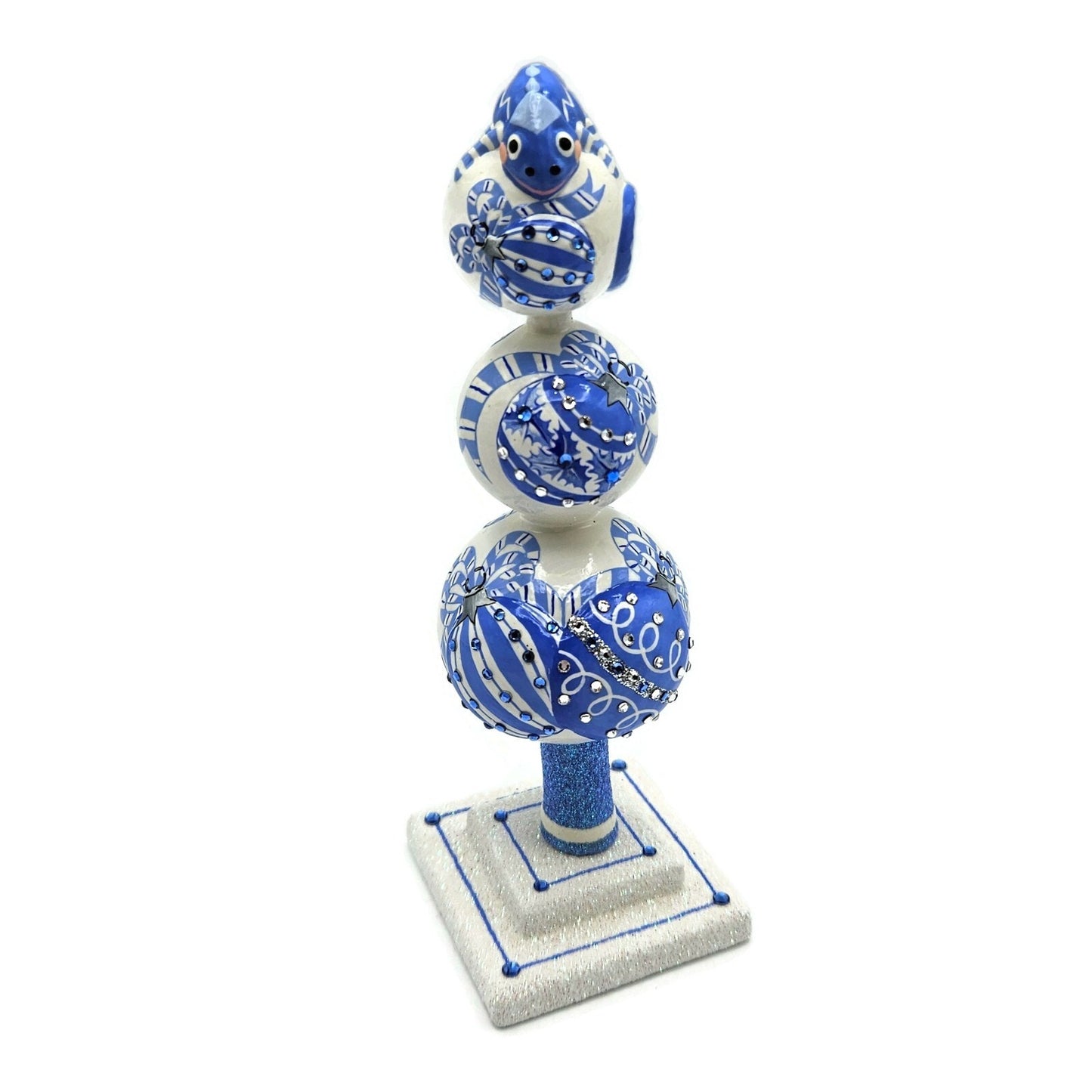 Patricia Breen Miniature Chameleon Finial Ornaments Blue Christmas Deco Ornament