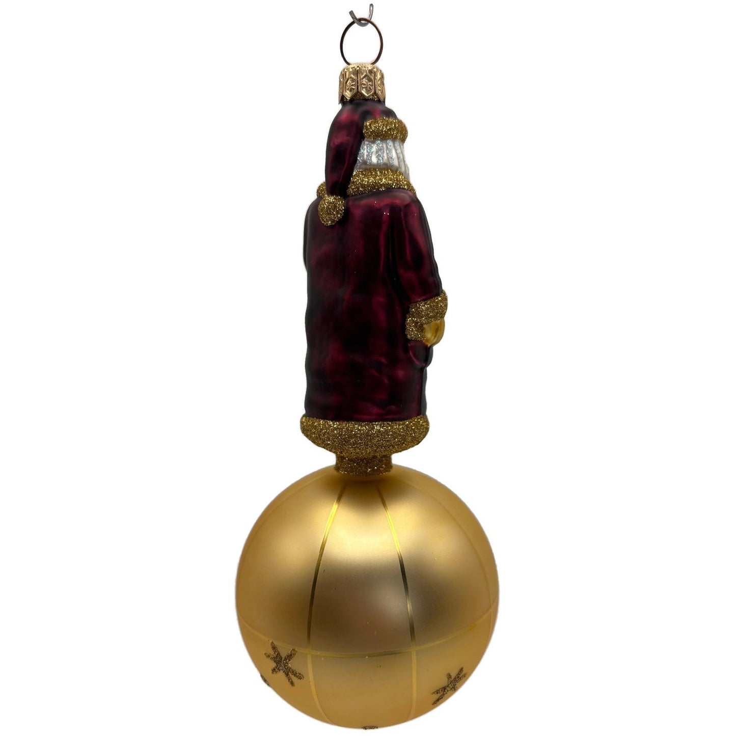 Patricia Breen Sojourning Santa Bordeaux Snowflakes Christmas Ornament Nieman