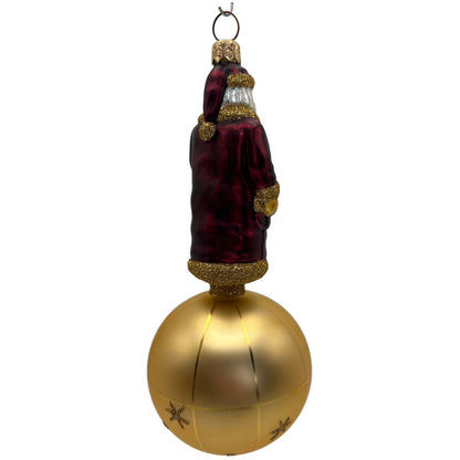 Patricia Breen Sojourning Santa Bordeaux Snowflakes Christmas Ornament Nieman