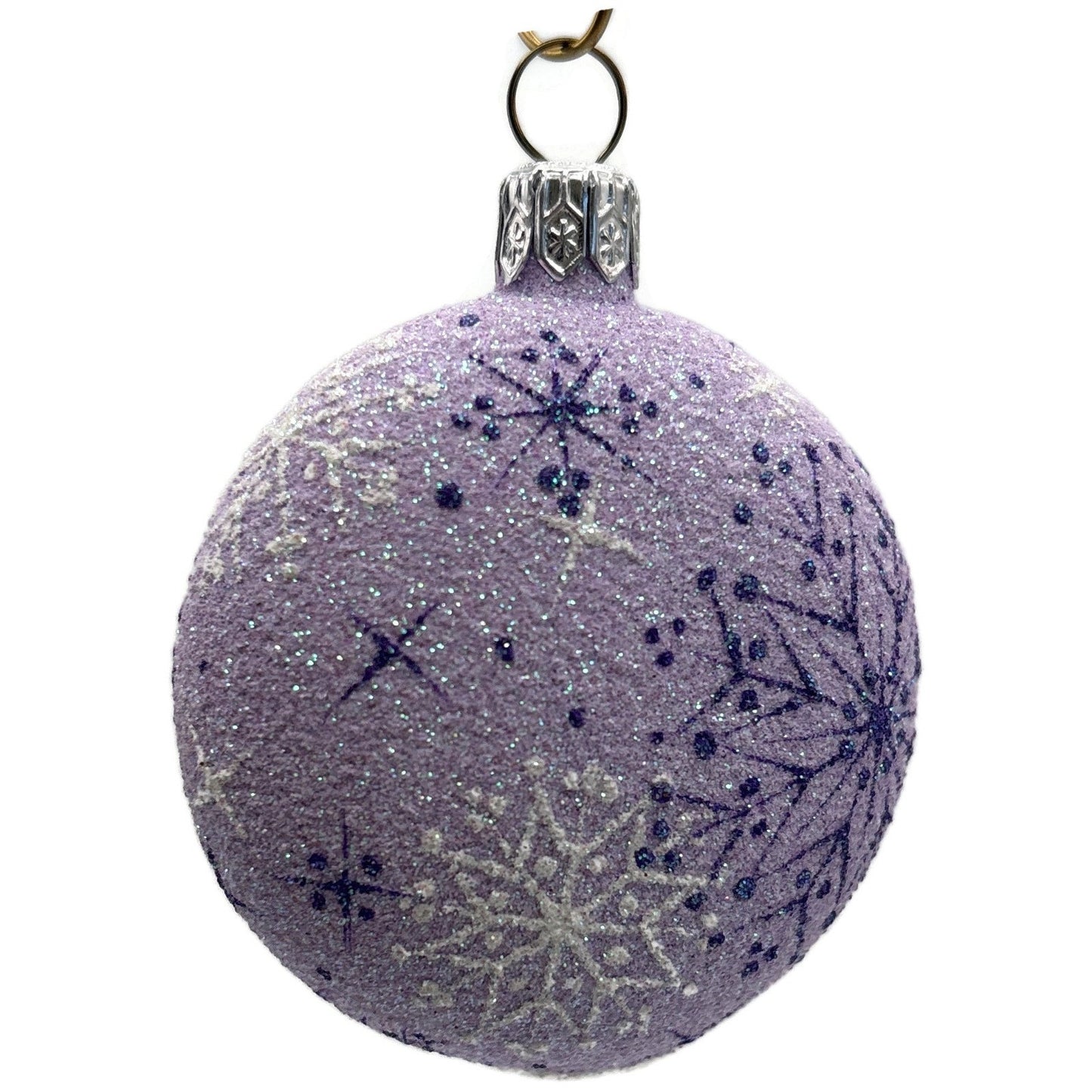 Patricia Breen Frosty Medallion Lavender Snowman Snowflakes Christmas Ornament