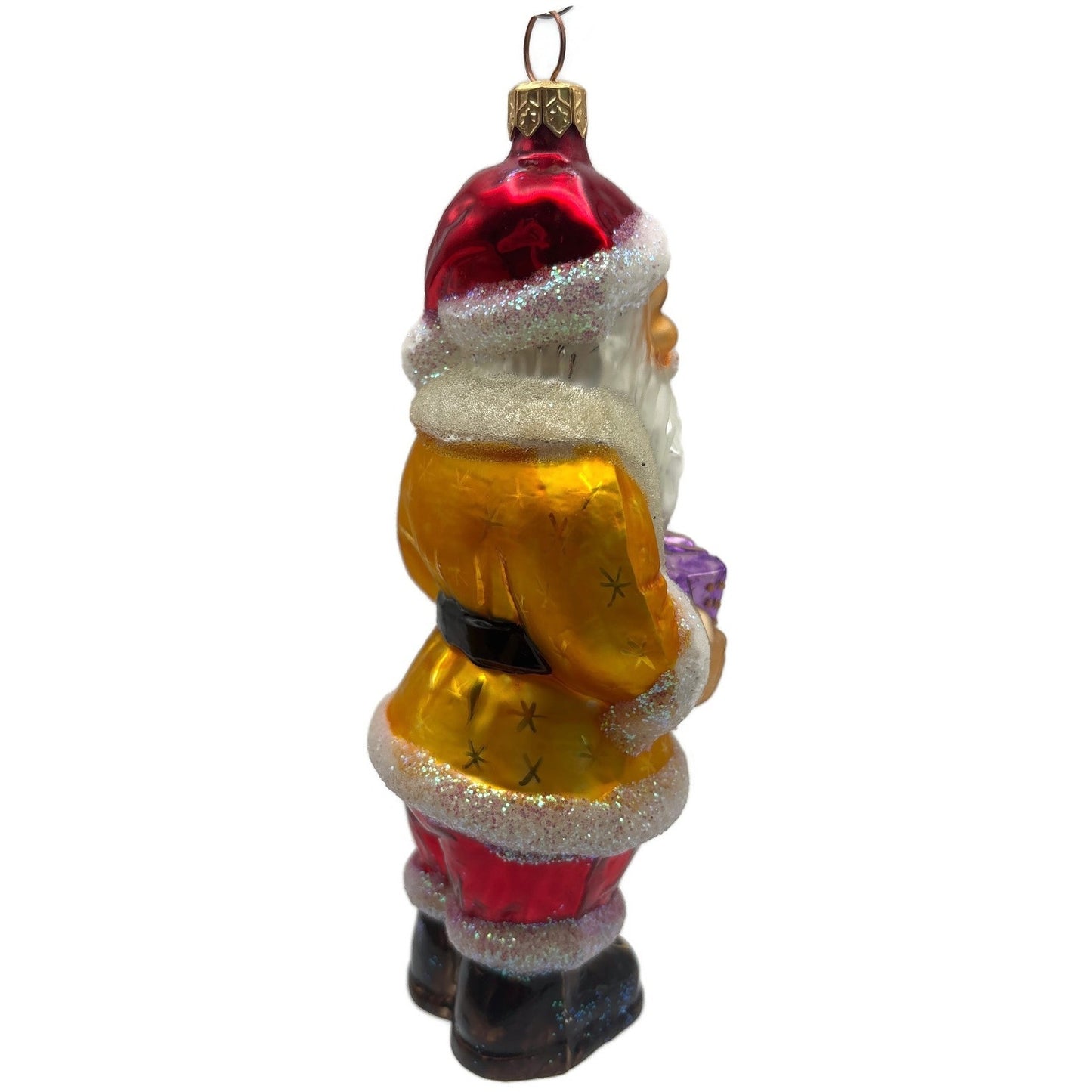 Christopher Radko Squeezebox Santa Yellow Christmas Tree Ornament 97-251-0