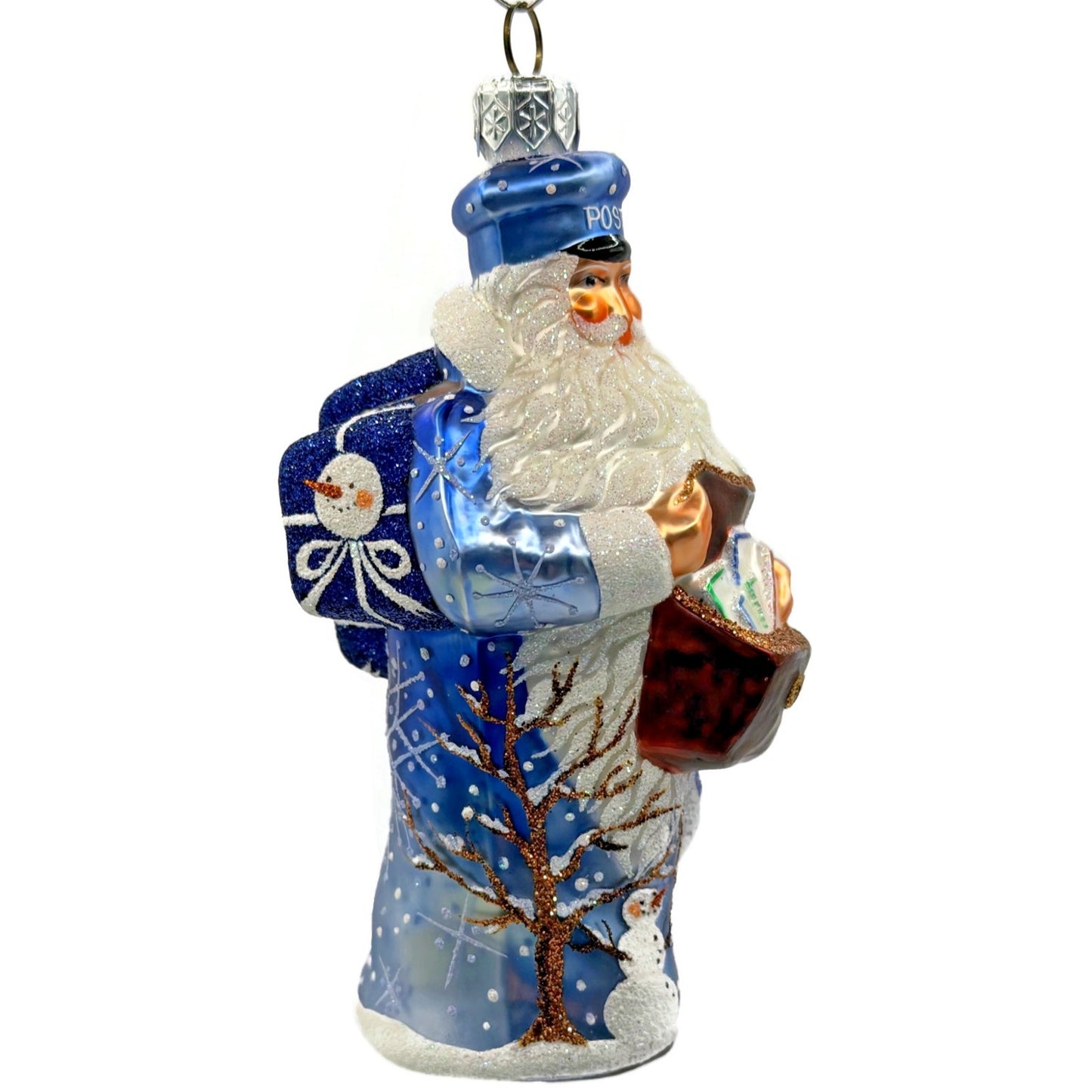 Patricia Breen Postal Santa Mailman Snowflakes Snowman Christmas Ornament 2388