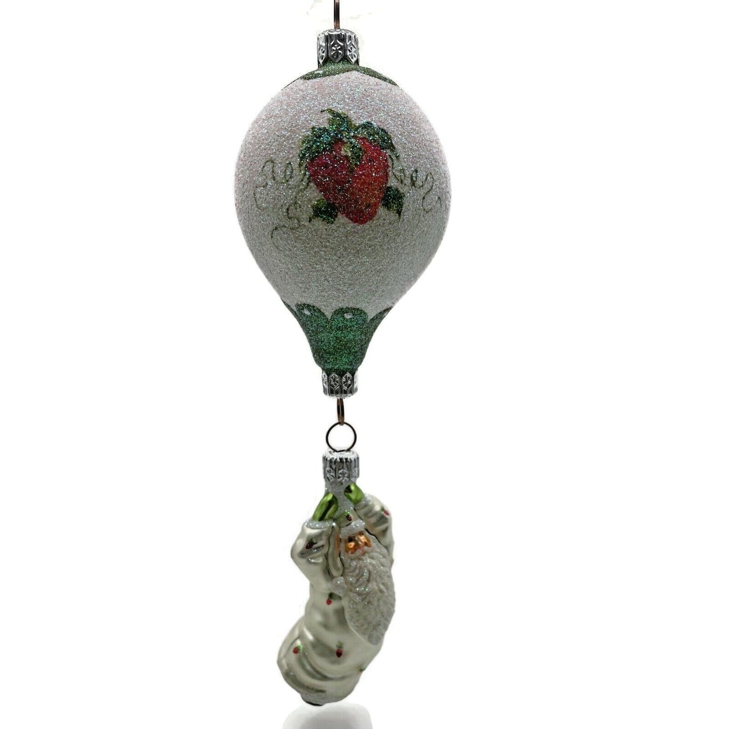 Patricia Breen Into the Blue Santa Claus Strawberry Fruit Christmas Ornament