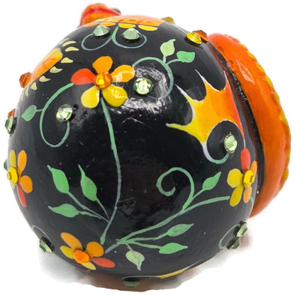 Patricia Breen Miniature Chameleon Sculpture Russian Fable Floral Christmas