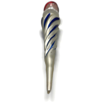 Patricia Breen French Twist Pearl Blue Stripes Red Christmas Tree Ornament 9552