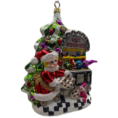 Larry Fraga Hot Cookies Mrs. Claus Glittered Kitchen Christmas Tree Ornament