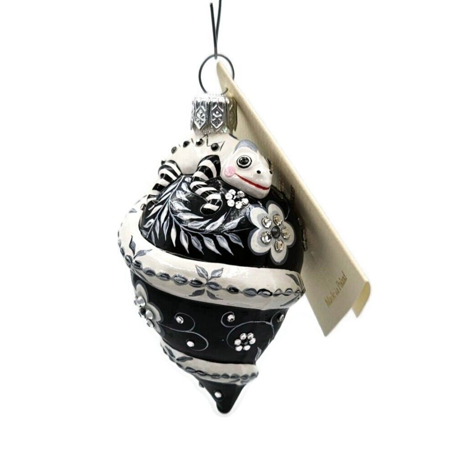 Patricia Breen Topping Chameleon Zalipie Black Spring Christmas Tree Ornament