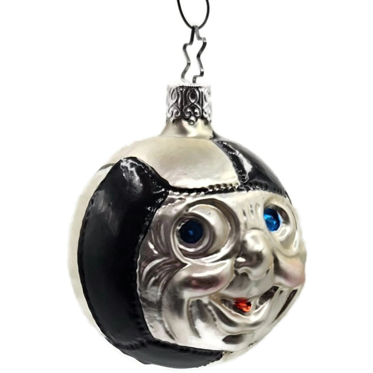 Soccer Football Face Sports Old World Christmas Tree Glass Ornament Inge Glas