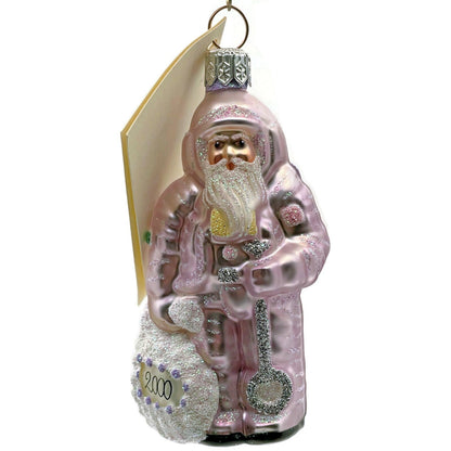 Patricia Breen Miniature Millennium Santa Lavender White Christmas Ornament 9948