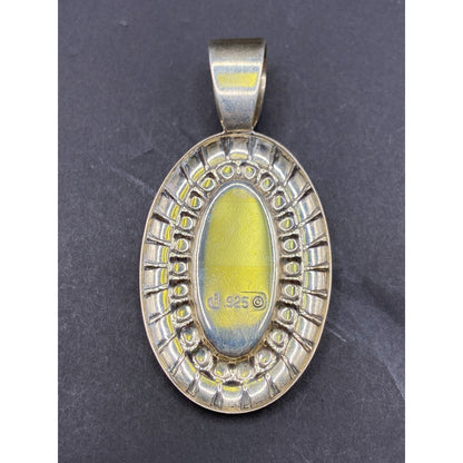 Carolyn Pollack Pendant Turquoise Blue Gemstone Oval Shaped 925 Sterling Silver