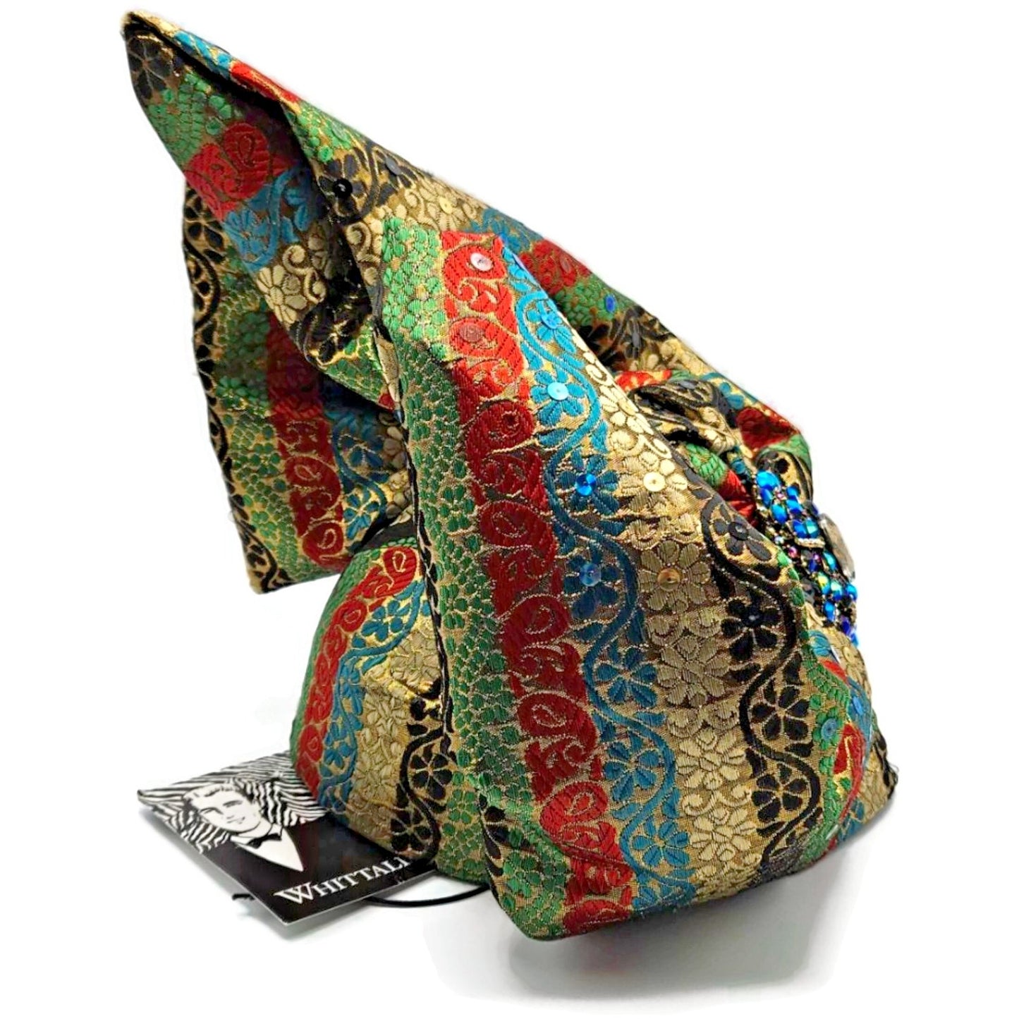 Whittall And Shon Womens Multicolor 2518 Ababa Draped Turban with Jewel Brooch