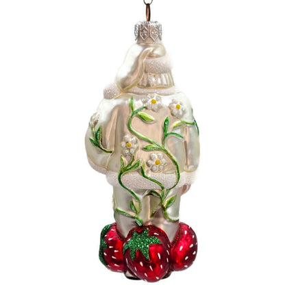 Patricia Breen Strawberry Santa Claus Flowers Spring Fruit Christmas Ornament