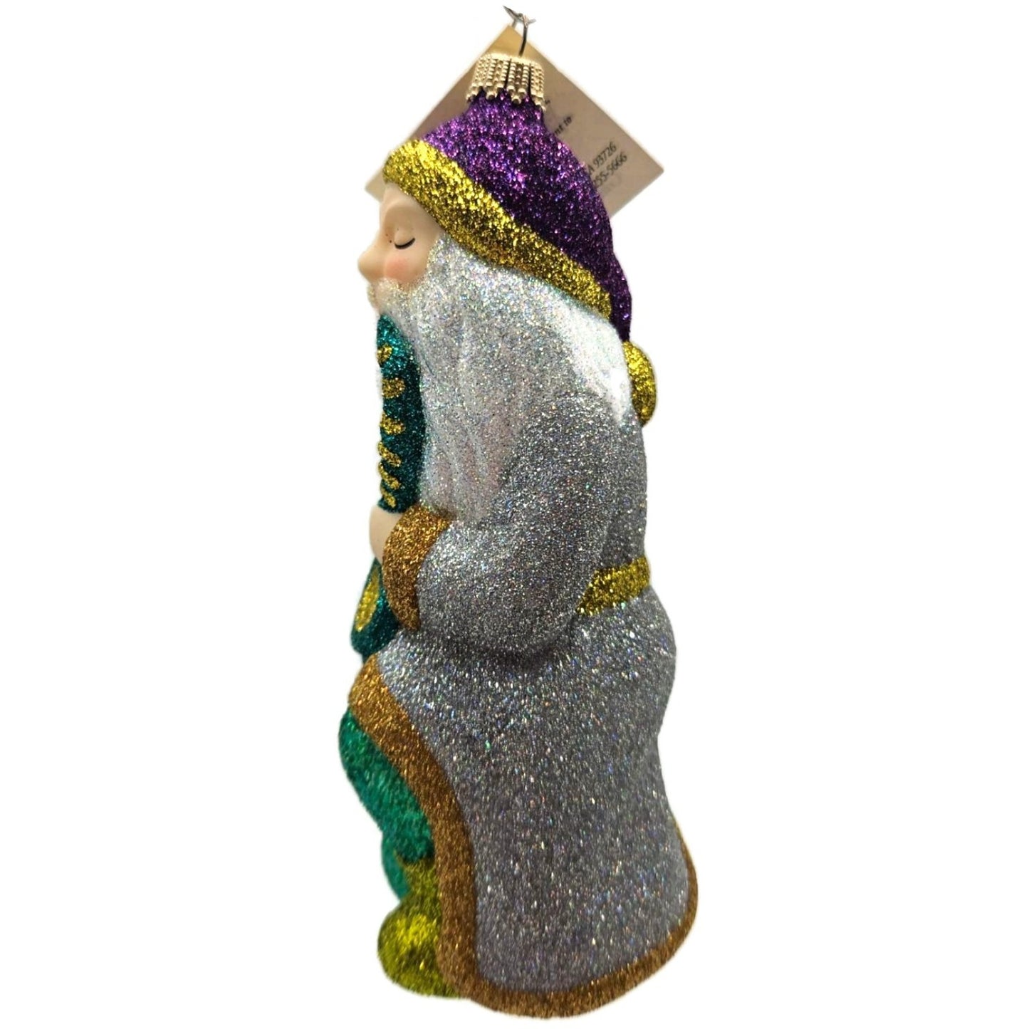 Larry Fraga Heavenly Sounds Glitter Series Santa Claus Christmas Tree Ornament
