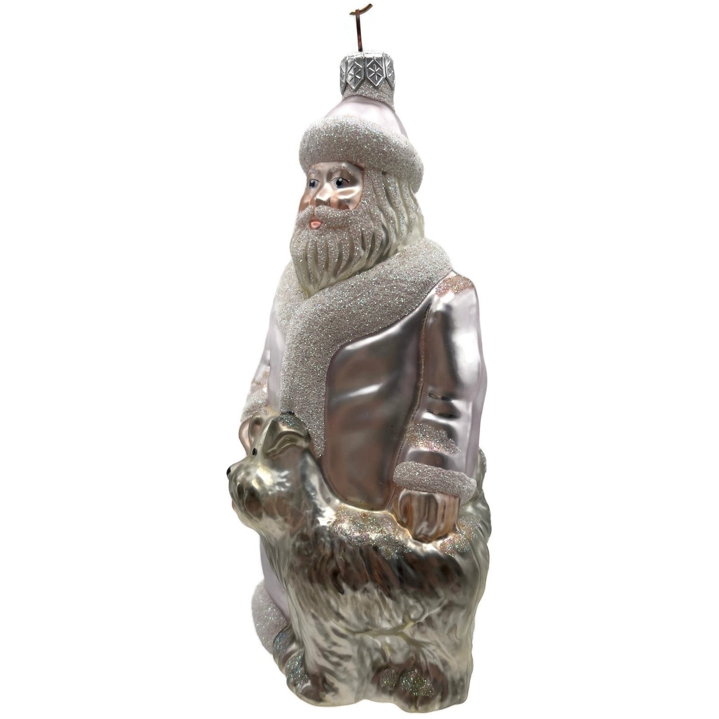 Patricia Breen Just What I Wanted Santa Dog Lavender Christmas Tree Ornament