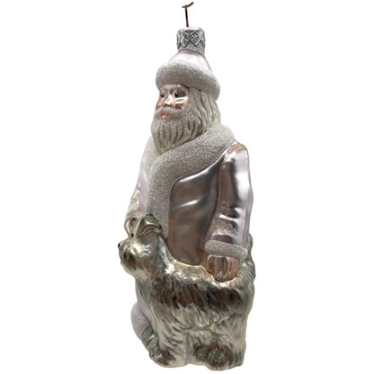 Patricia Breen Just What I Wanted Santa Dog Lavender Christmas Tree Ornament
