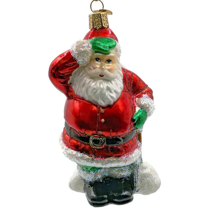 Shoveling Santa Claus Red Winter Old World Christmas Holiday Tree Ornament OWC