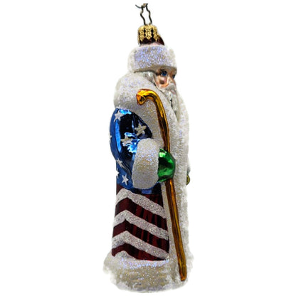 Christopher Radko Mini Patriotic Russian Santa Peace Christmas Ornament 3010749
