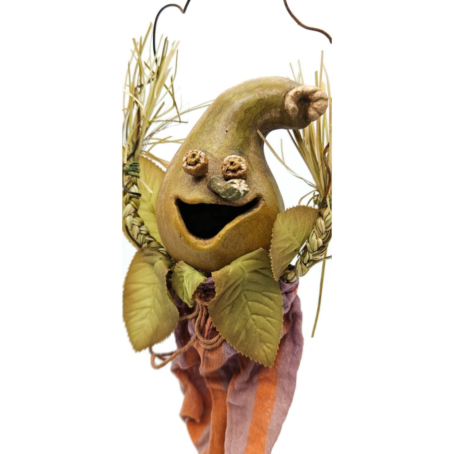 Rucus Studio Gourdy 2001 Scott Smith Halloween Folk Art Gourd Figure 9” Retired