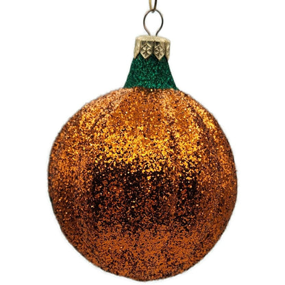Patricia Breen Classic Pumpkin Orange Glitter Black Face Halloween Ornament CATZ