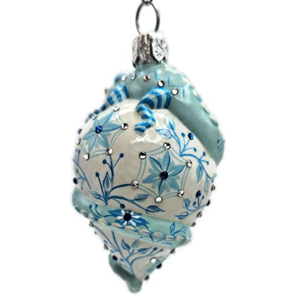 Patricia Breen Topping Chameleon Chinoiserie Aquamarine Spring Holiday Ornament