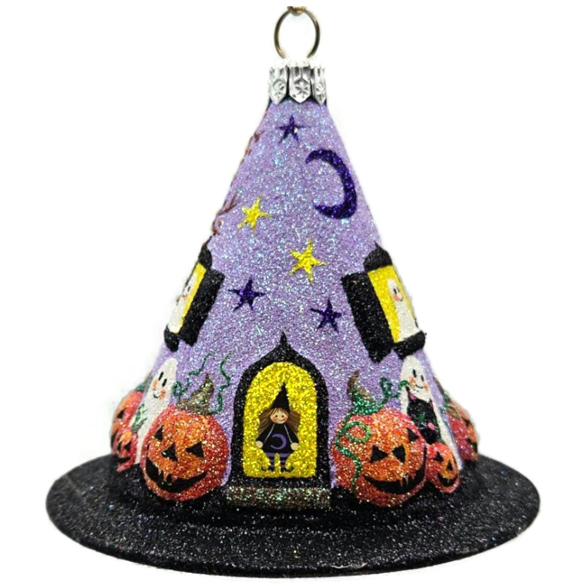 Patricia Breen Villa Boo Purple Moon Pumpkin Halloween Christmas Ornament 2356