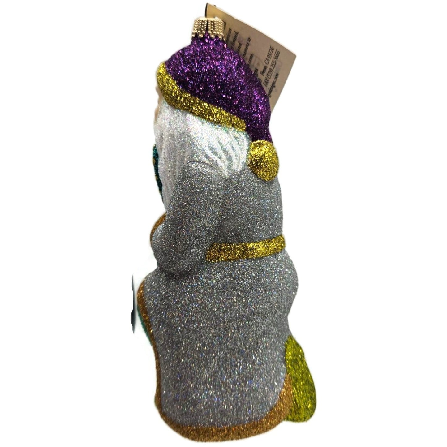 Larry Fraga Heavenly Sounds Glitter Series Santa Claus Christmas Tree Ornament