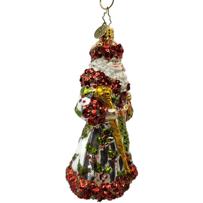 Christopher Radko Luxberry Holiday Sequin Santa Claus Christmas Ornament 1014010