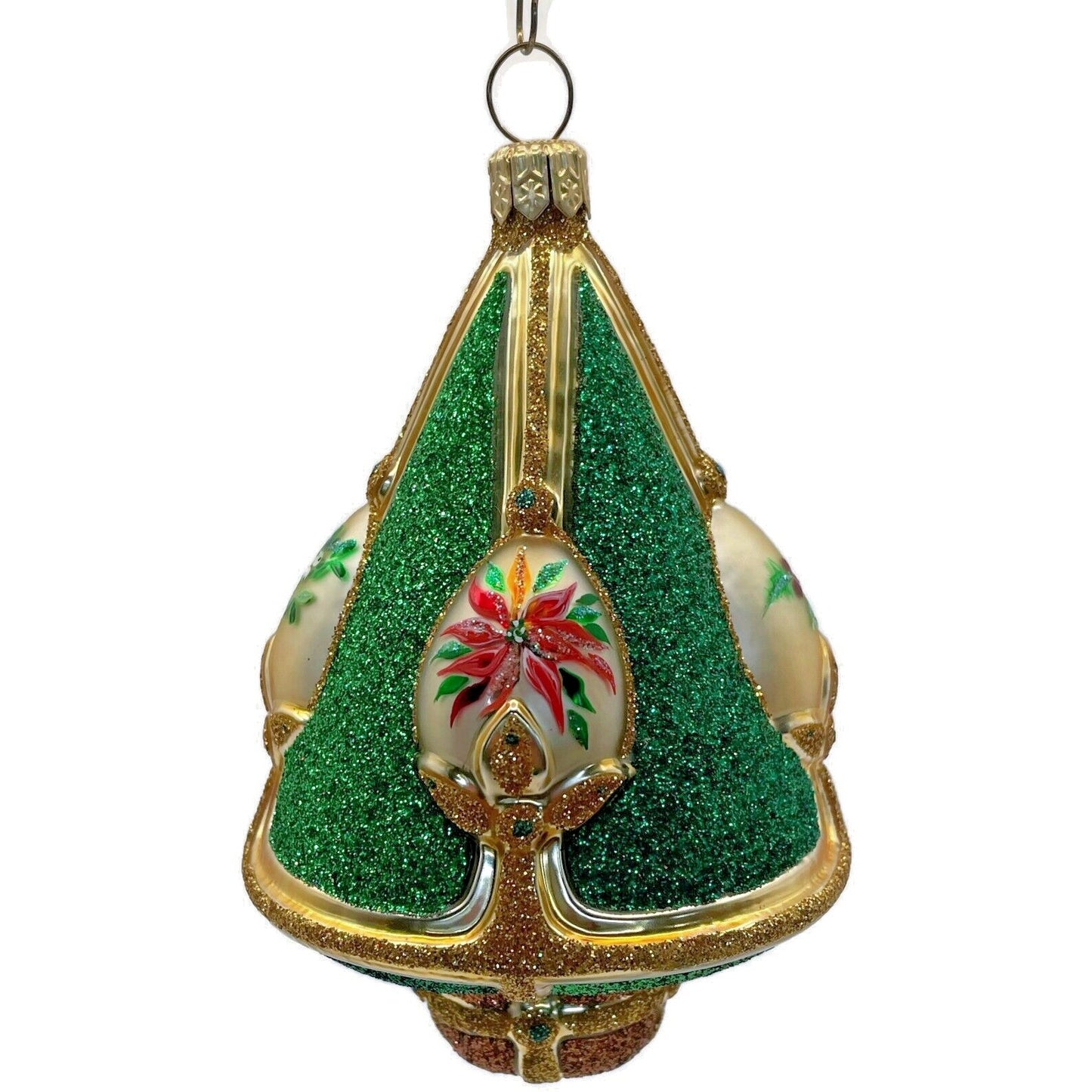 Patricia Breen Ornament Perchins Tree Green Holly Poinsettia Christmas Tree