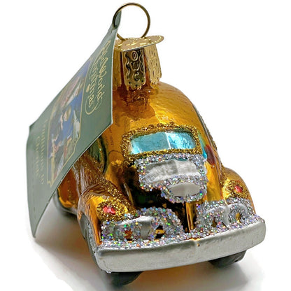 Buggy Car Ornament Gold Vehicle Glittered OWC Old World Christmas Tree Decor