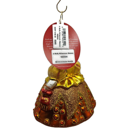 Christopher Radko Muffy Millennium Memory Gold Bear Christmas Ornament 1022544