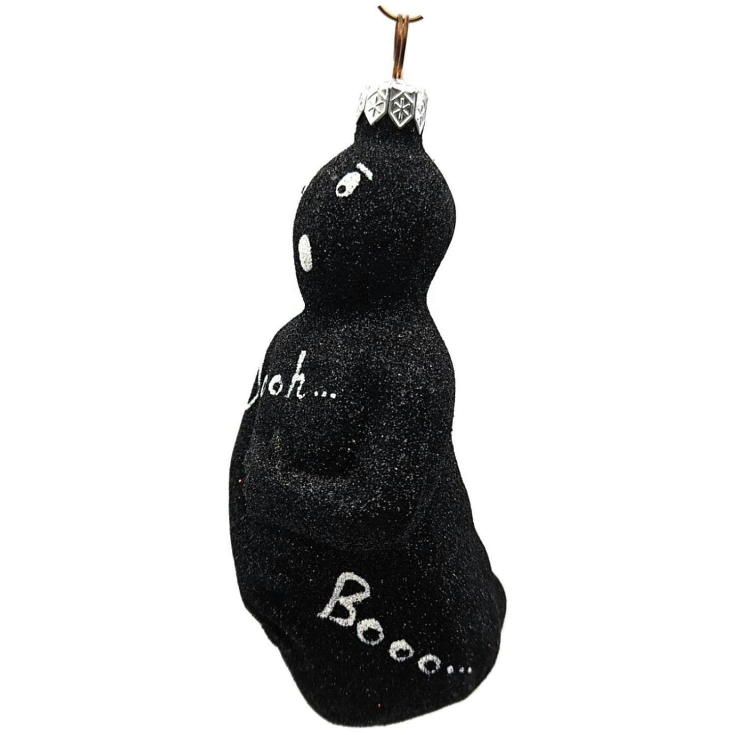 Patricia Breen Oscar Black Glittered Ghost Halloween Christmas Tree Ornament