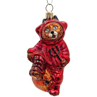 Christopher Radko You Little Devil Bear Pumpkin Halloween Christmas Ornament