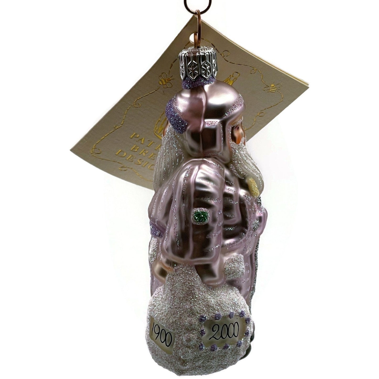 Patricia Breen Miniature Millennium Santa Lavender White Christmas Ornament 9948
