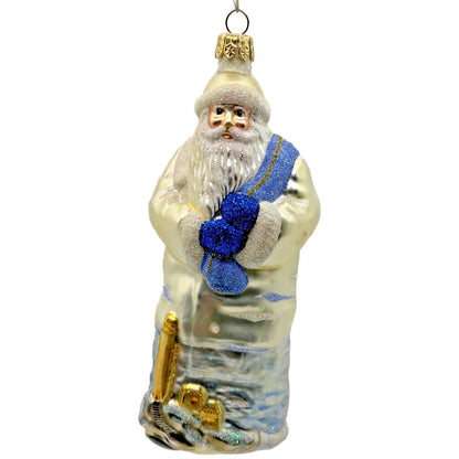 Patricia Breen Santa Of The Safe Harbour Pearl Gold Anchor Bell Summer Ornament