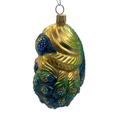 Patricia Breen Henrys Santa Claus Head Peacock Christmas Holiday Ornament
