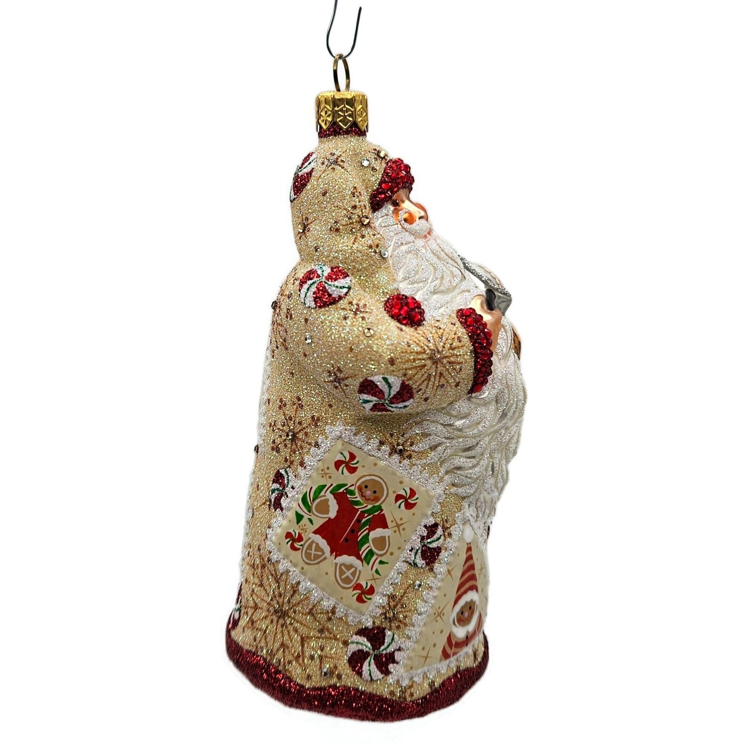 Patricia Breen Evans Santa Gingerbread Peppermint Red Crystal Christmas Ornament