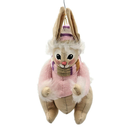 Gladys Boalt Rabbit Pink Outfit Muffler Bunny Handmade Christmas Tree Ornament