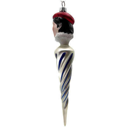 Patricia Breen French Twist Pearl Blue Stripes Red Christmas Tree Ornament 9552