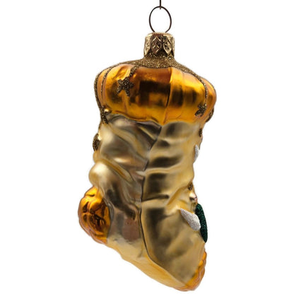 Patricia Breen Angel Stocking Gold Glitter Stars Christmas Tree Ornament