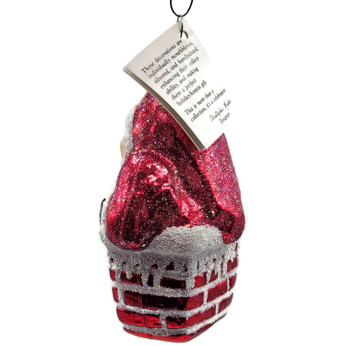 Christopher Radko Santa Claus Down The Chimney Red Christmas Ornament 94-176-0