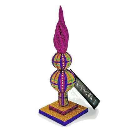 Patricia Breen Ultra Mini Finial Plaid Purple Gold Gumps Christmas Ornament
