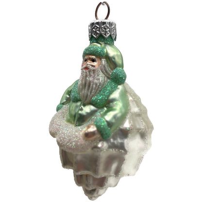 Patricia Breen Turitella Santa Aquatic Green Shell Nautical Christmas Ornament