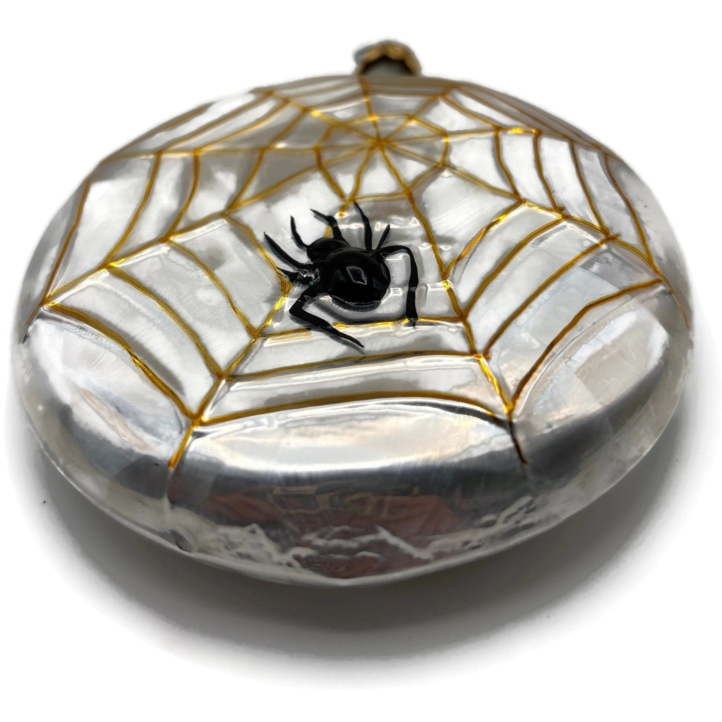 Christopher Radko Home Spun Black Spider in a Web Halloween Ornament 96-011-0