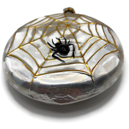 Christopher Radko Home Spun Black Spider in a Web Halloween Ornament 96-011-0